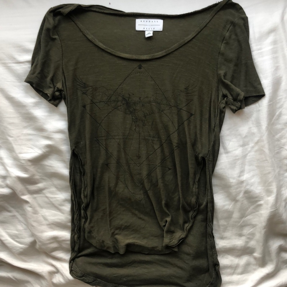 Dark Green High Low Shirt